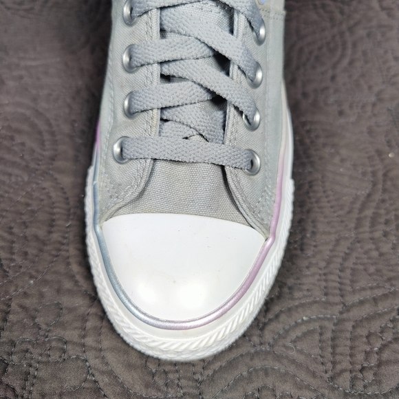 Converse Chuck Taylor All Star Canvas Low Grey Pearl Lace Up Sneakers Women's 7 - Picture 3 of 10